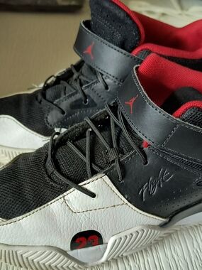 Nike Kids Black White Red Jumpman Sneakers
